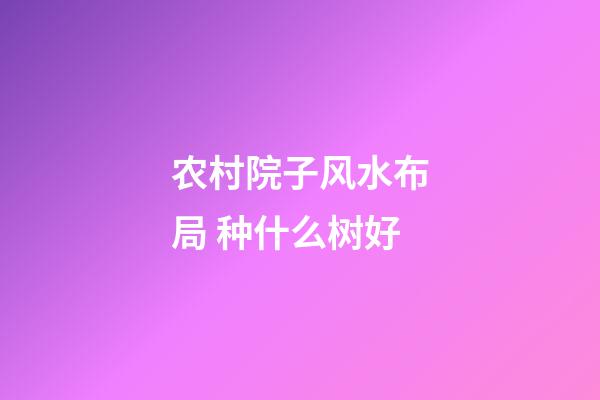 农村院子风水布局 种什么树好